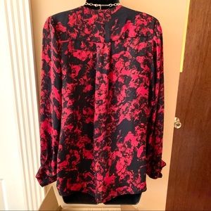 PARKER Womens Black Patterned Long Sleeve V Neck Top main image 1